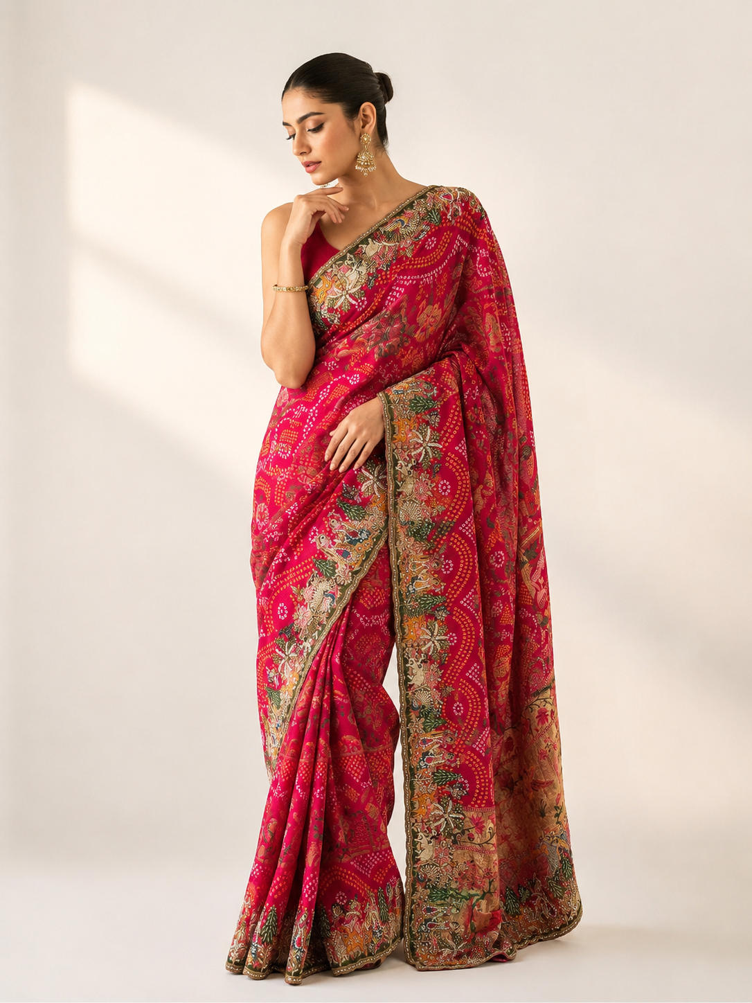 Georgette Kaddi Bandhani