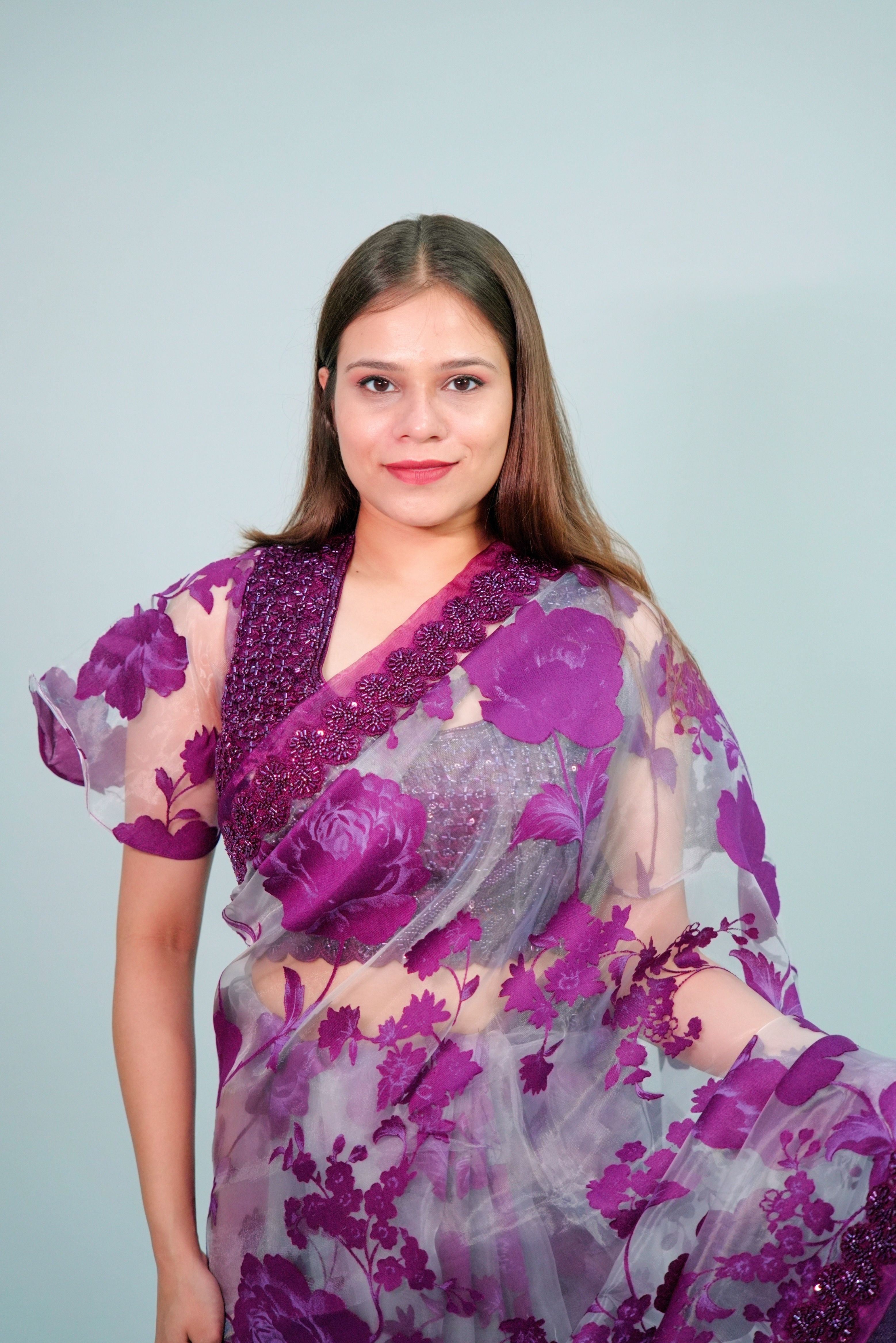Glass tissue applique with handwork