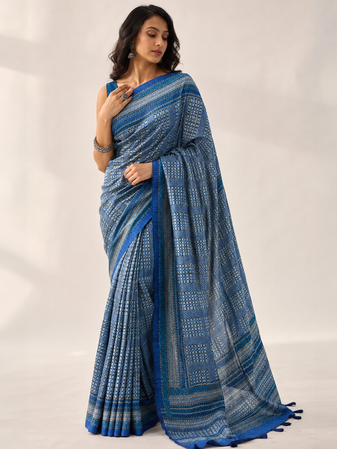 Tusser Silk,Kantha Work