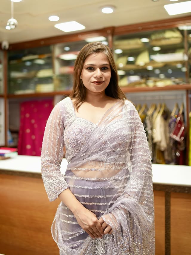 Designer net saree