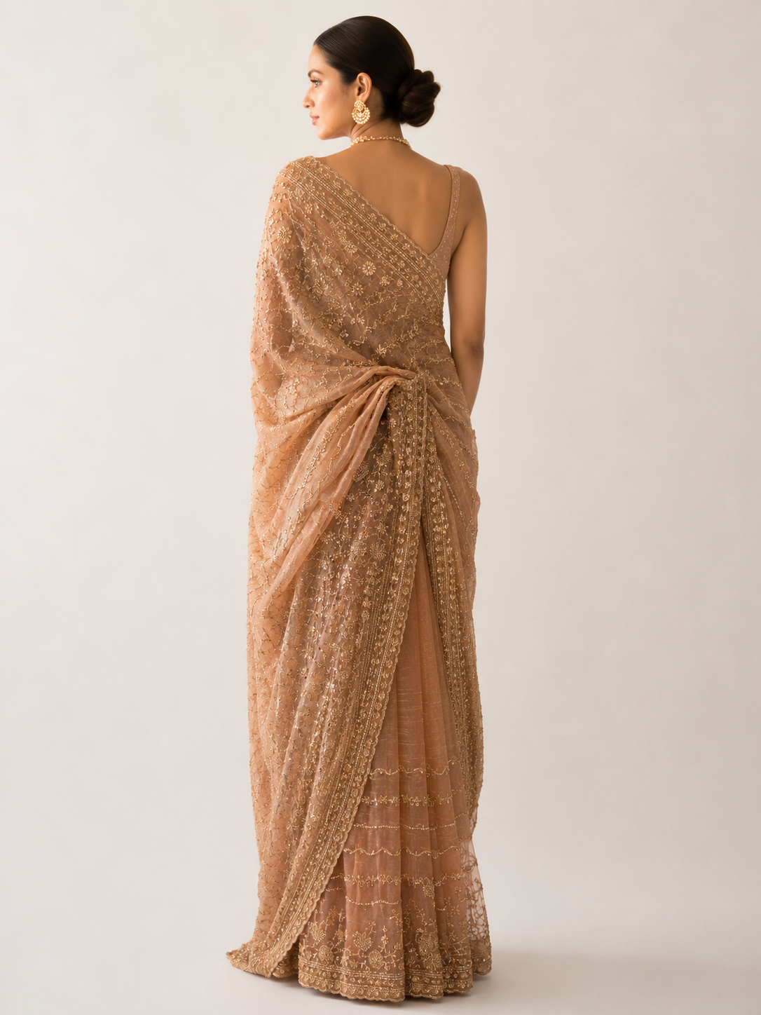 Crush Tissue Cutdana Saree