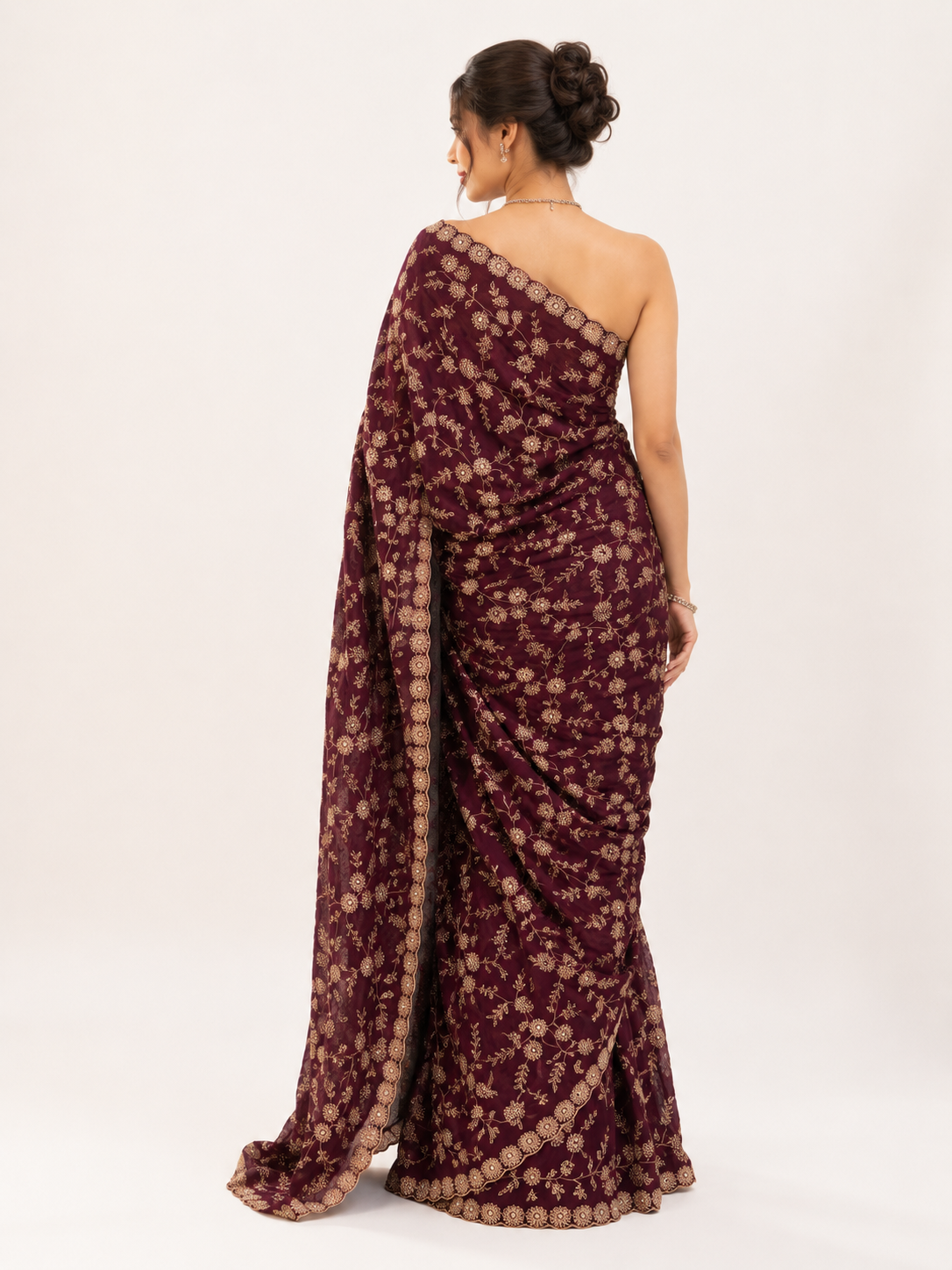 Satin Silk Handwork Saree