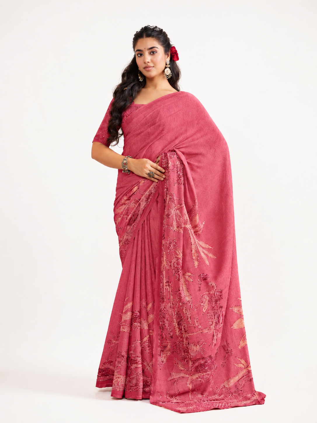 Printed Georgette Saree