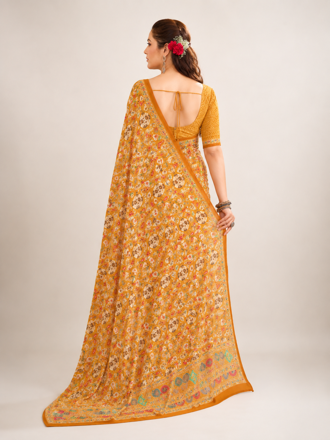 Printed Georgette Saree