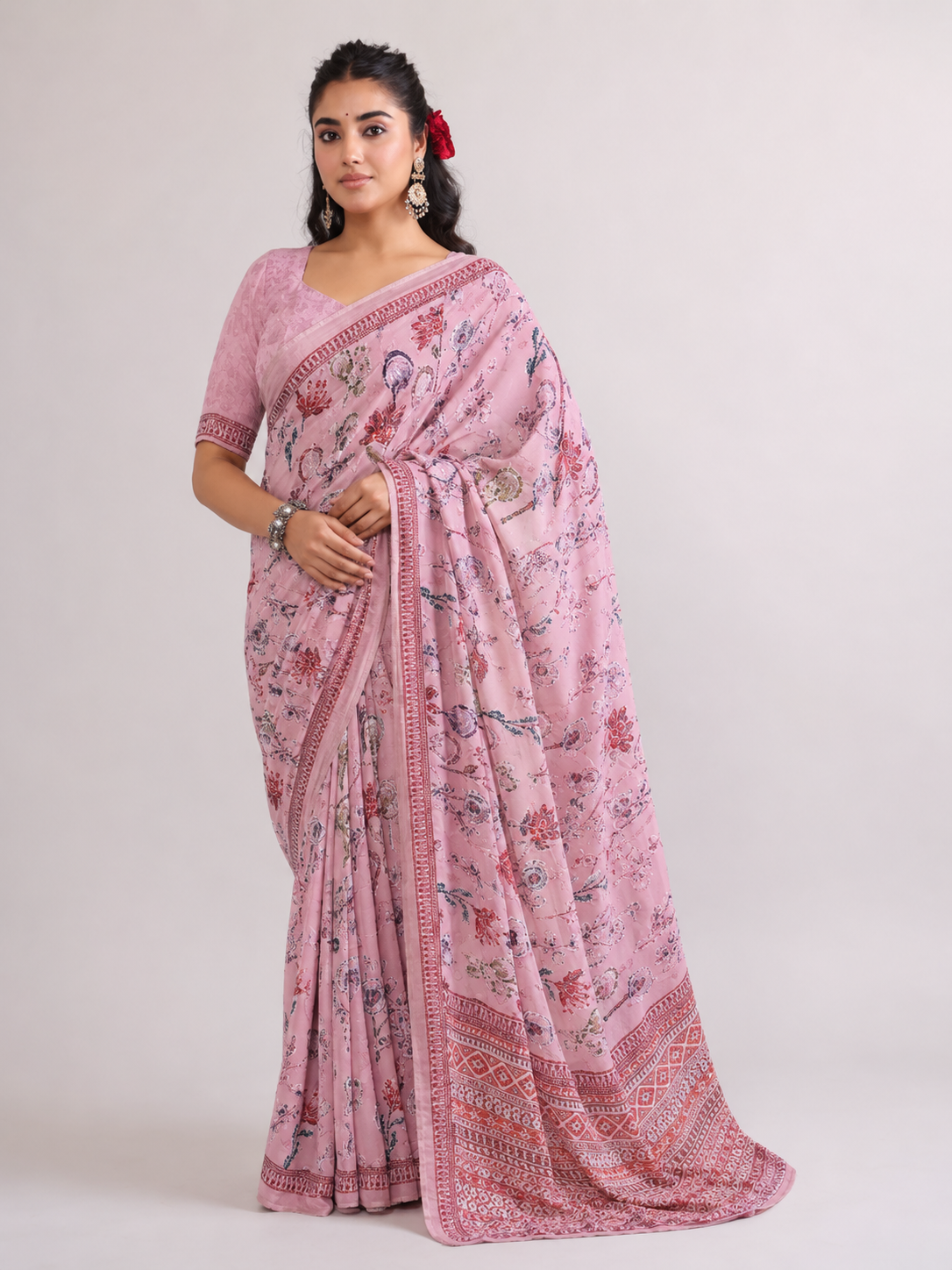 Printed Georgette Saree