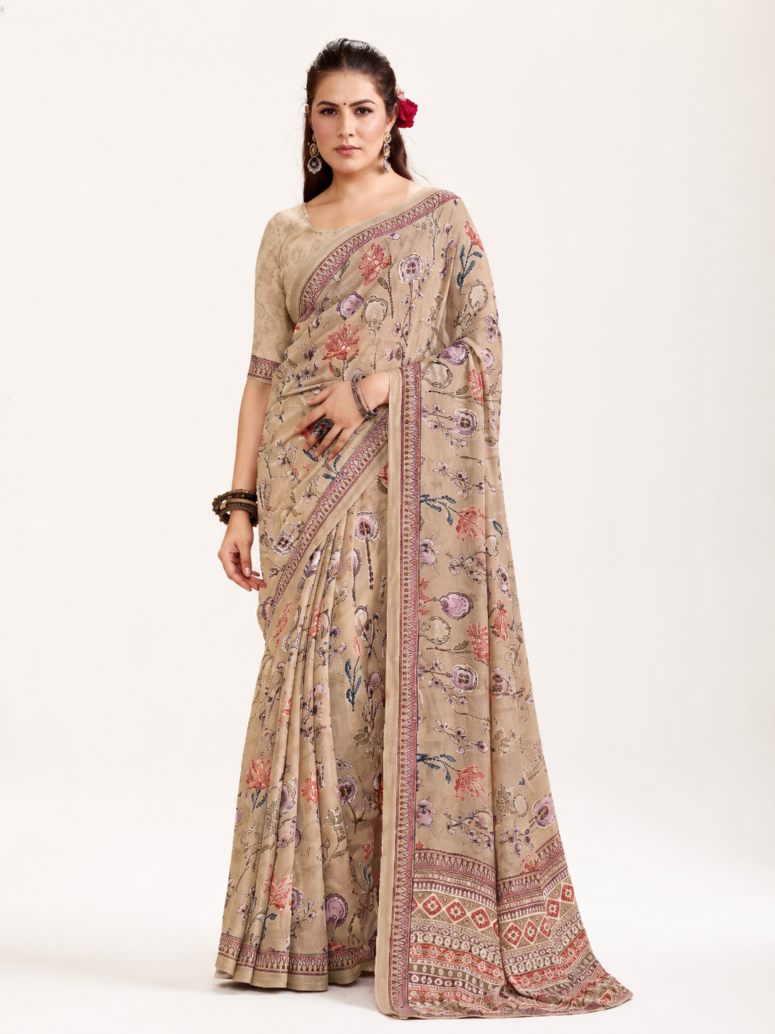 Printed Georgette Saree