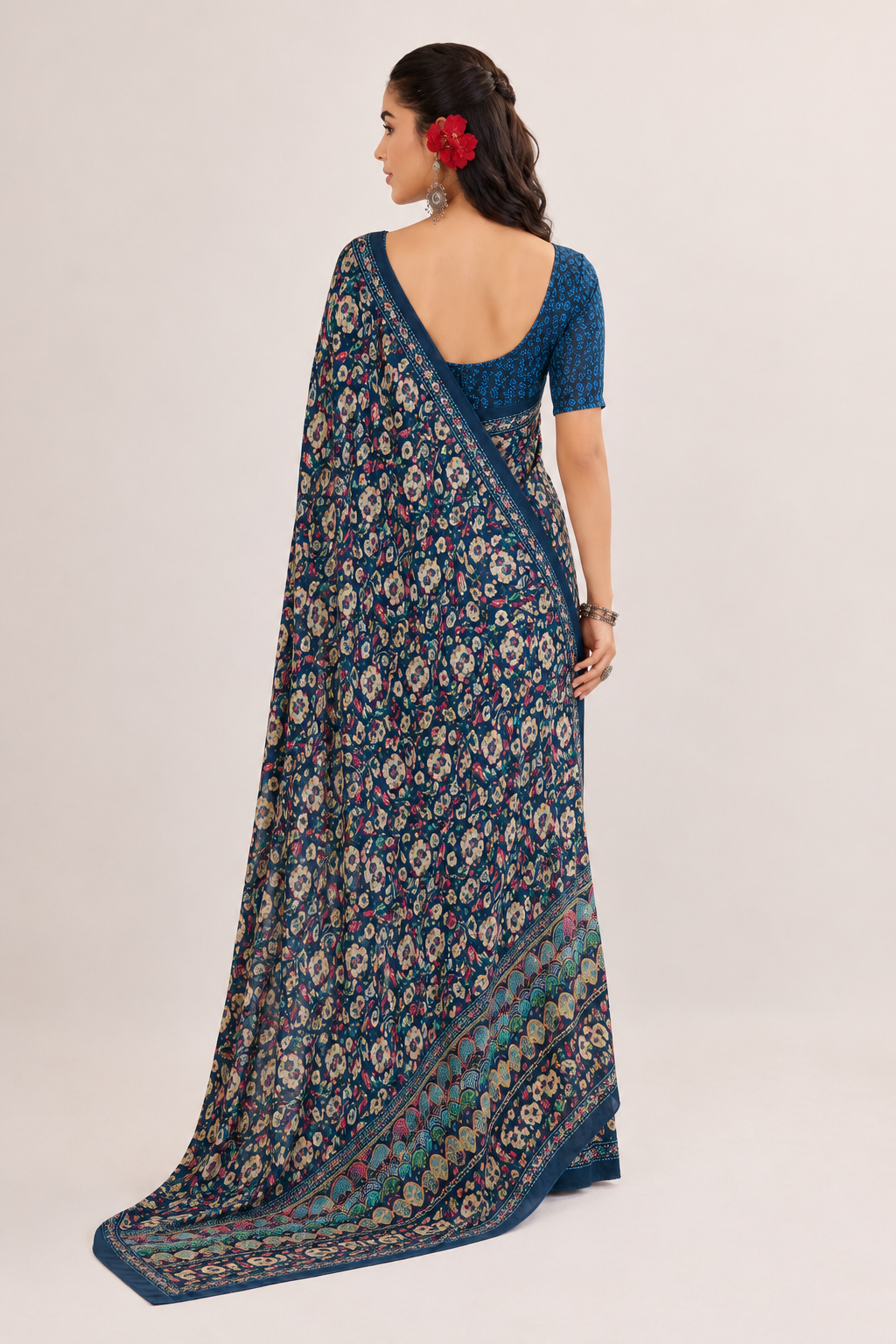 Printed Georgette Saree