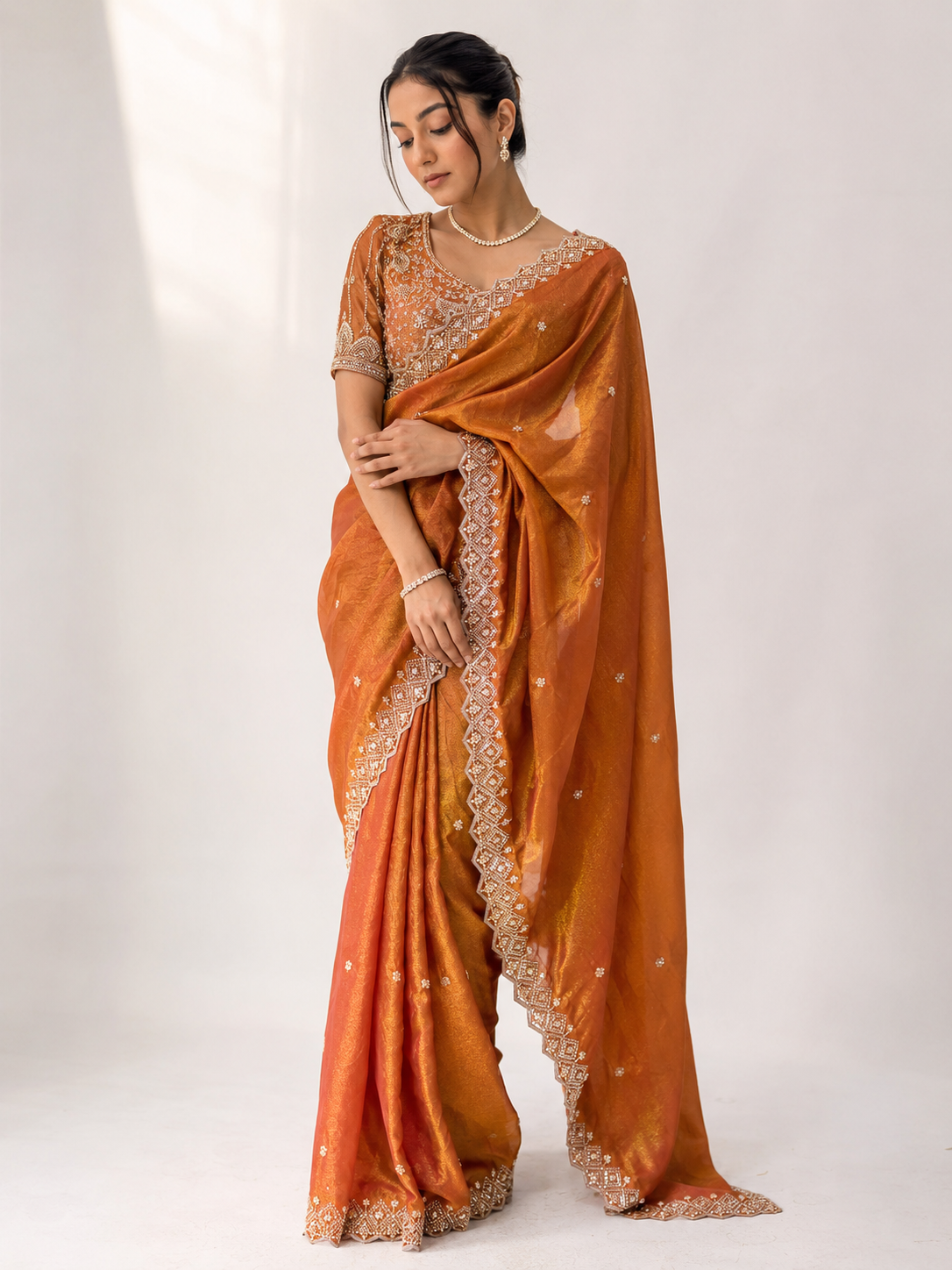 Crepe Embroidery Saree