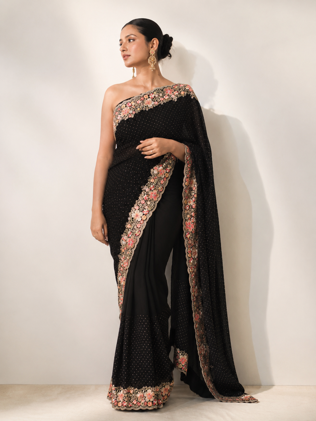 Crepe Embroidery Saree