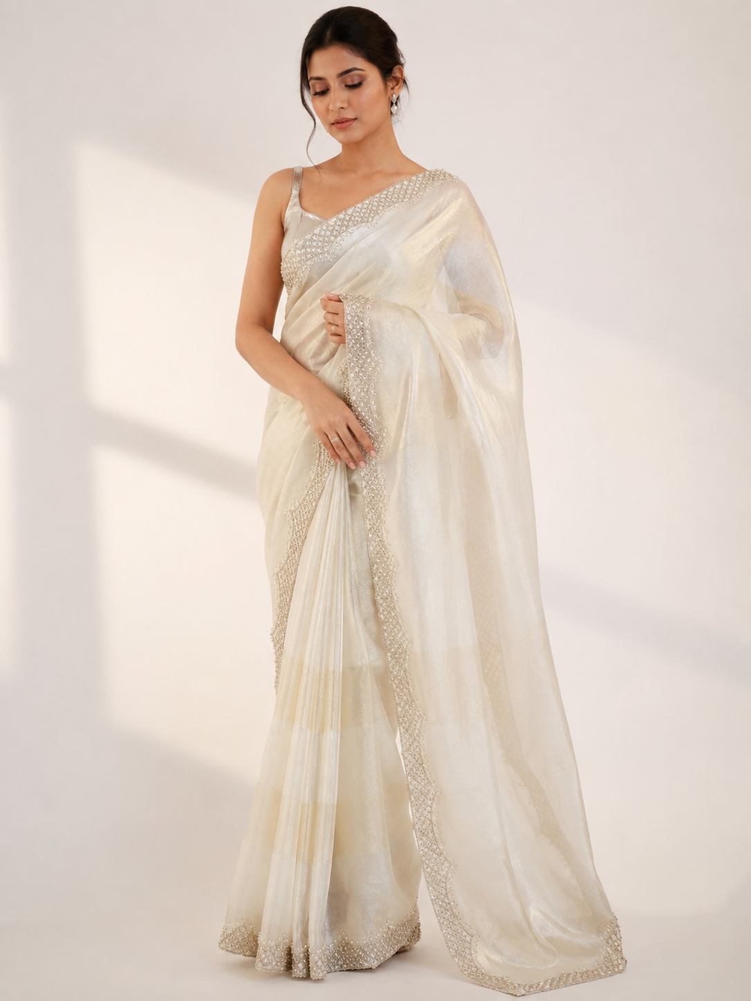 Tissue Stone Work Saree