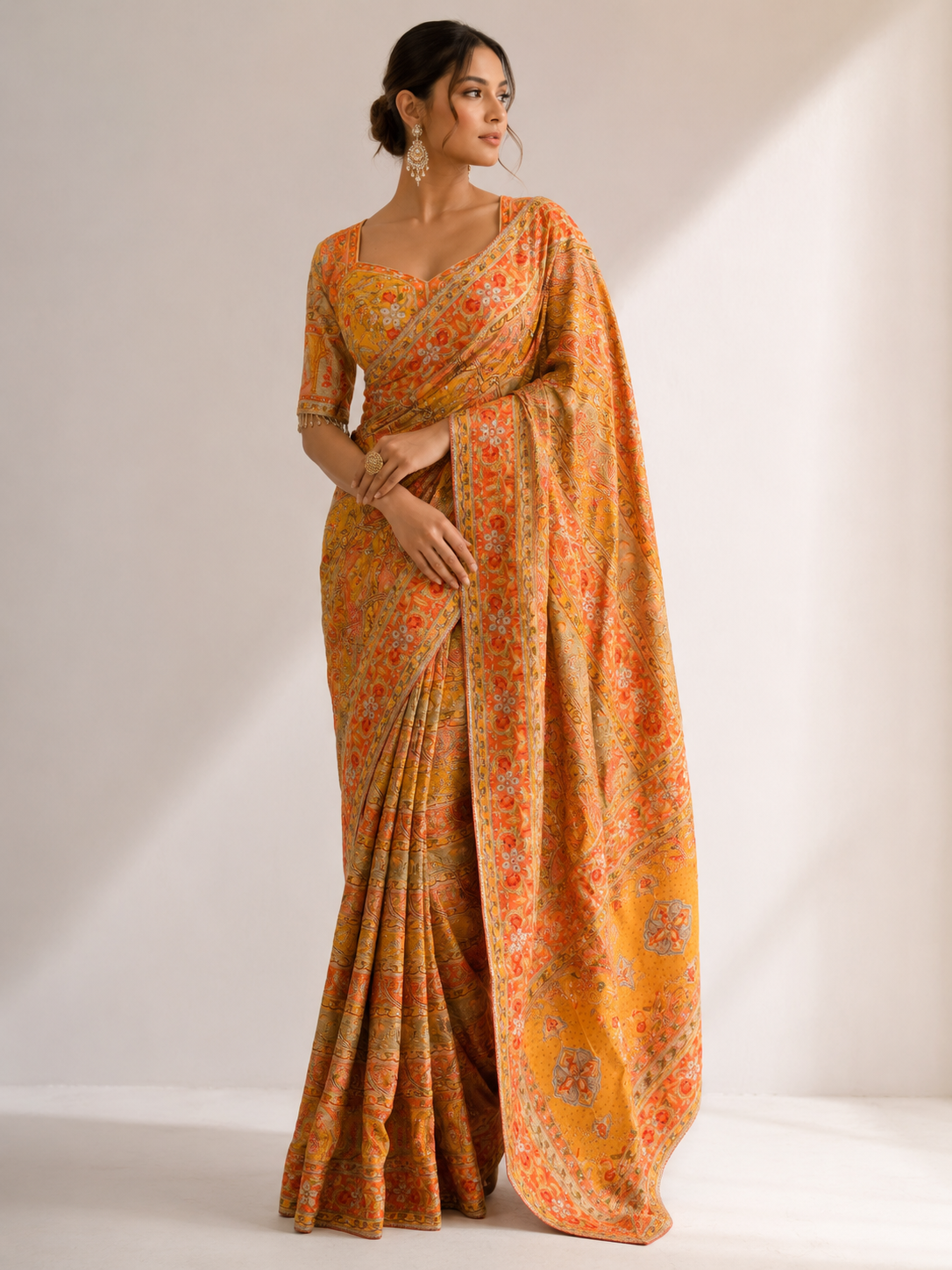 Chinon Silk Saree