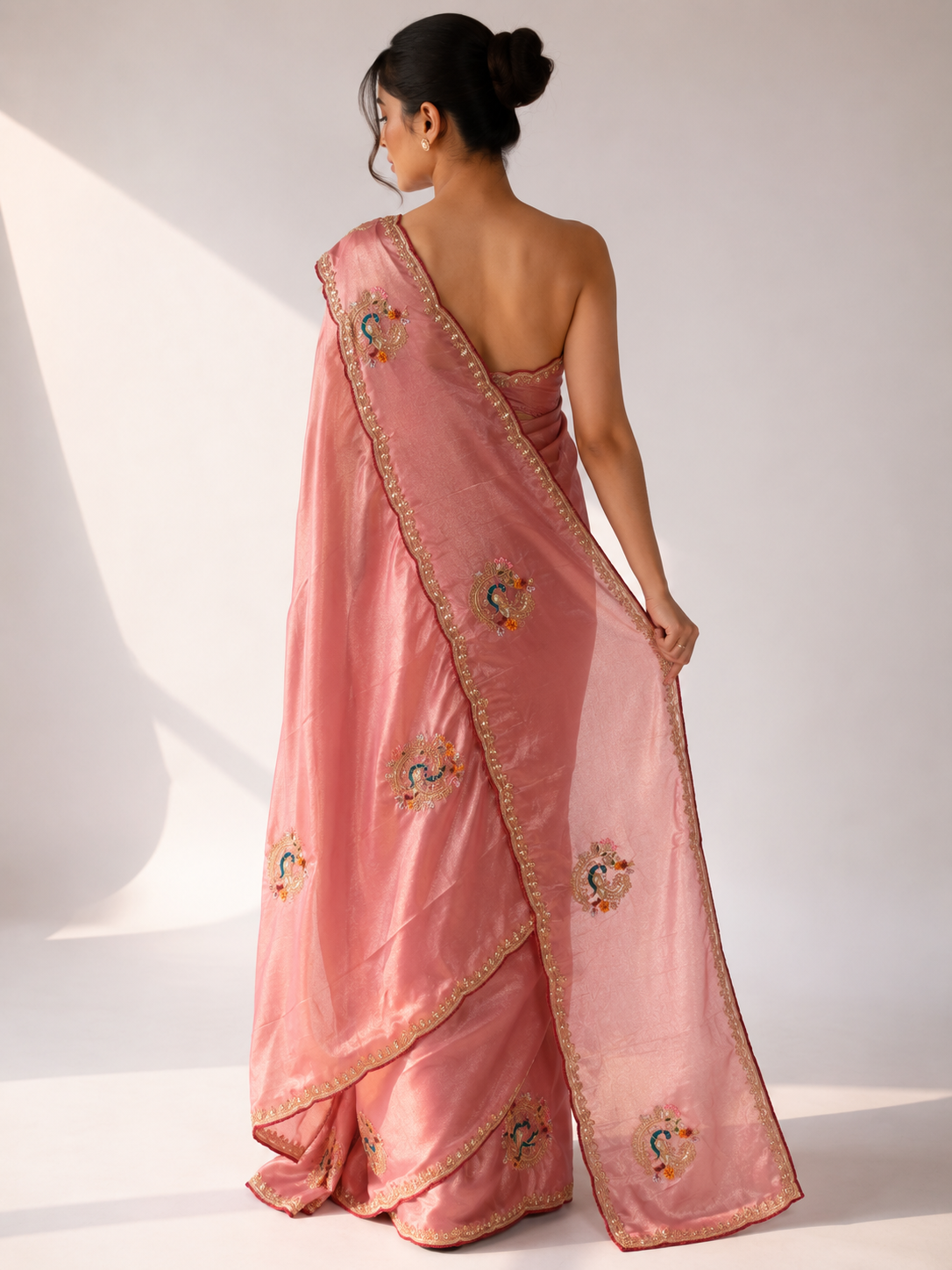 Tissue Silk Zardozi Saree