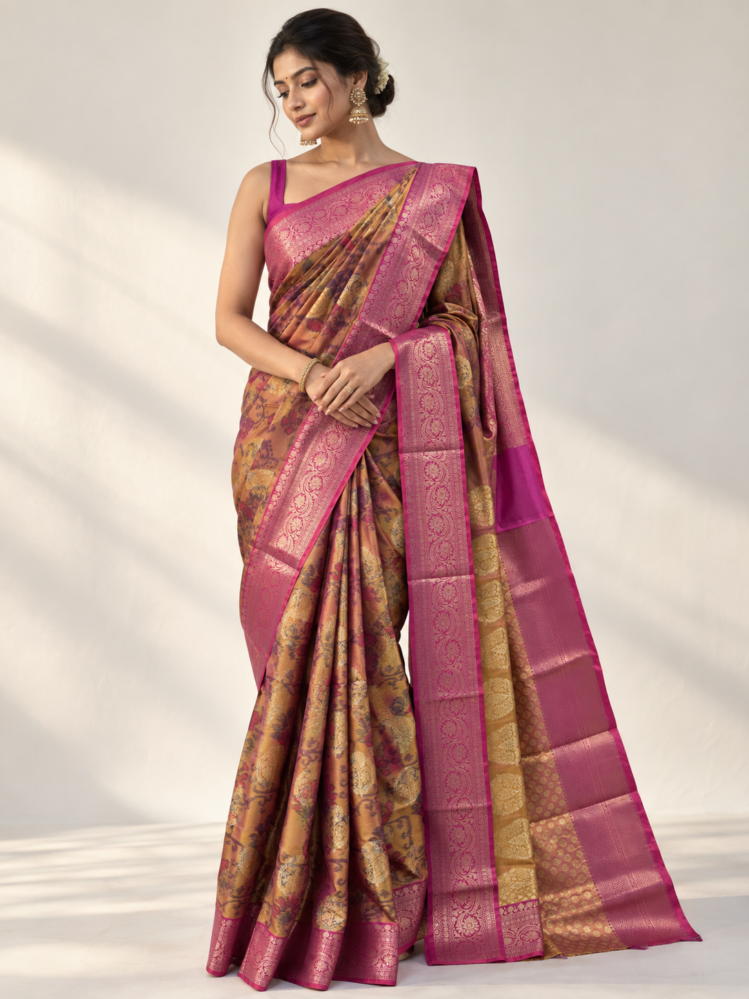 Katan Silk Contrast Saree