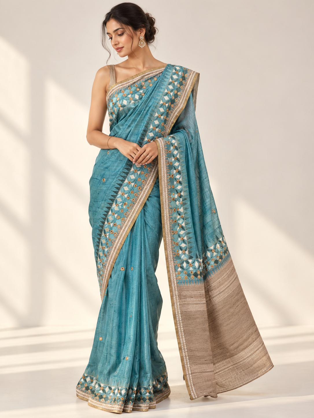 Tussar Silk Threadwork