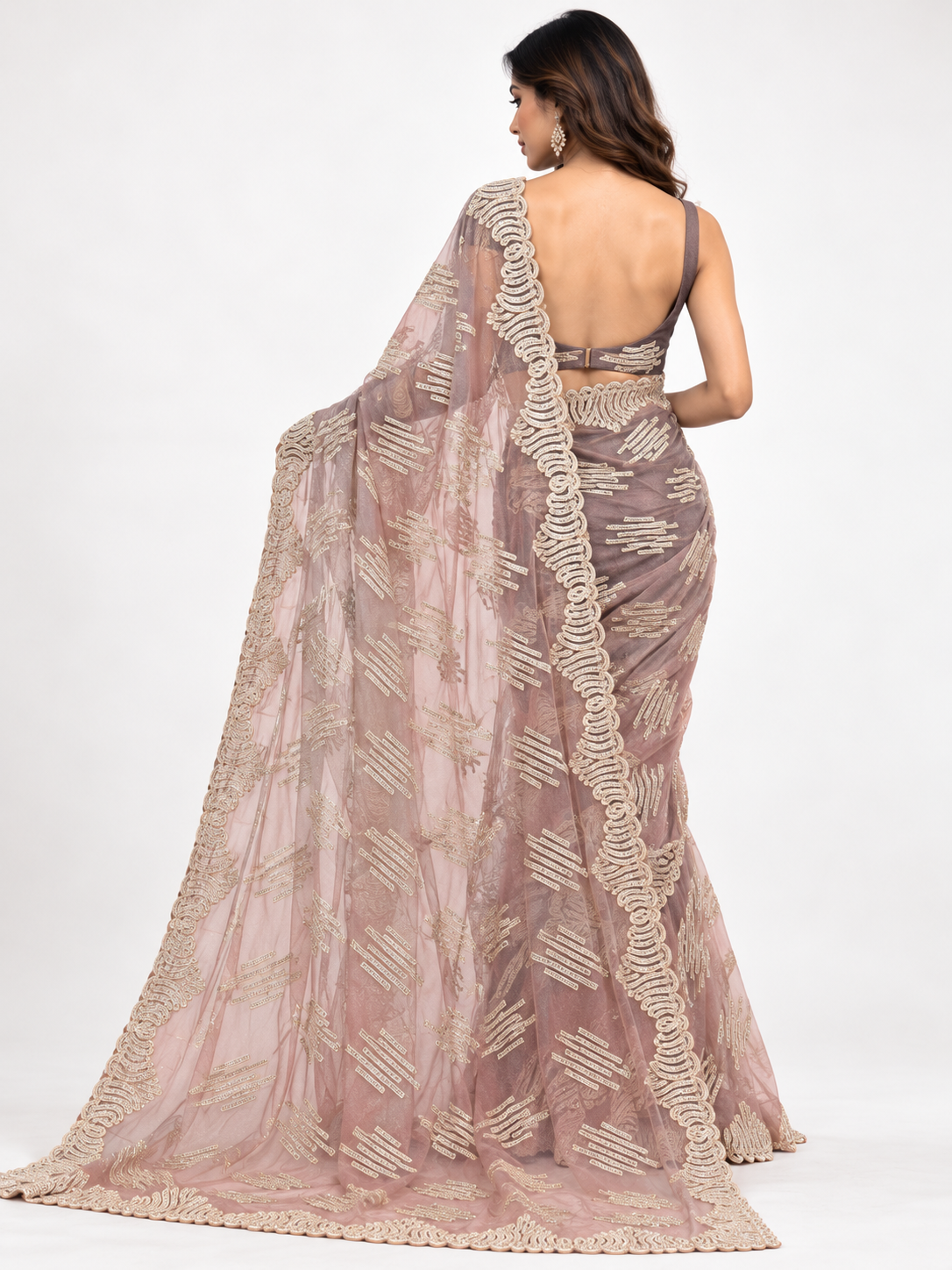 Pastel Pearl Tissue Saree