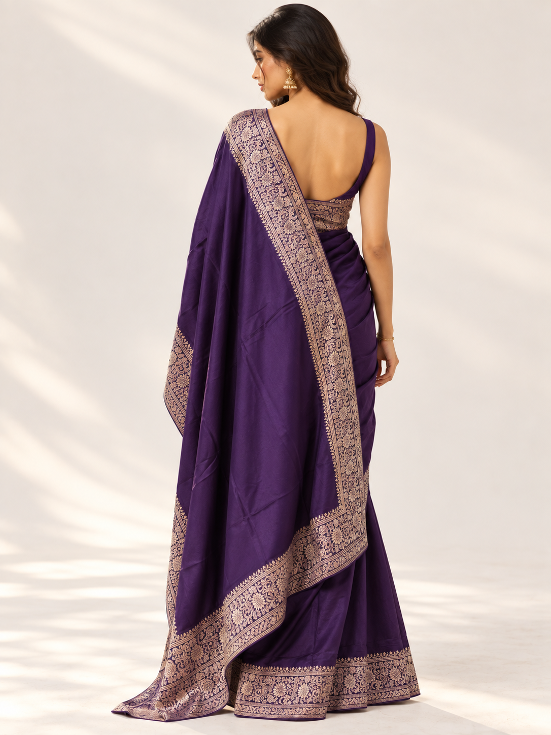 Plain Body Mashru Saree