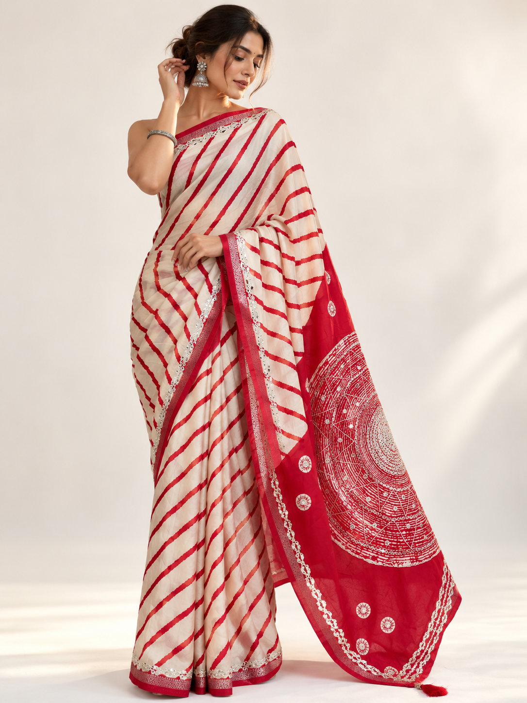 Ajrak Gota Modal Saree
