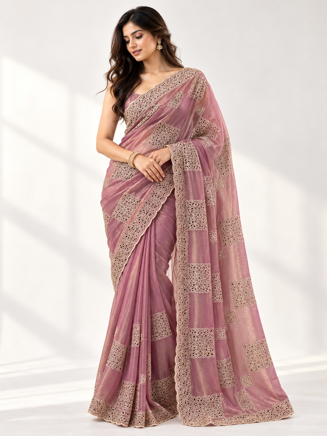 Pastel Cutdana Tissue Saree