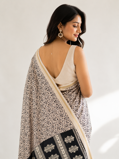 Bhagalpuri Silk Kantha Work Saree