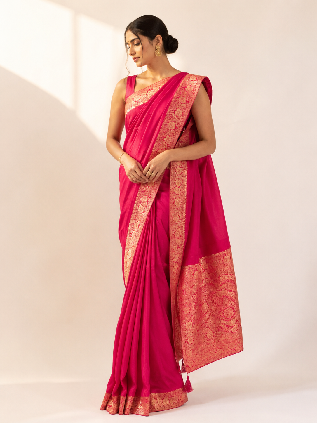 Plain Mashru Silk Saree