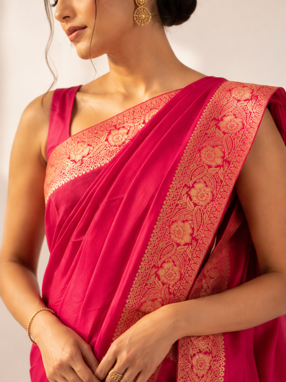 Plain Mashru Silk Saree