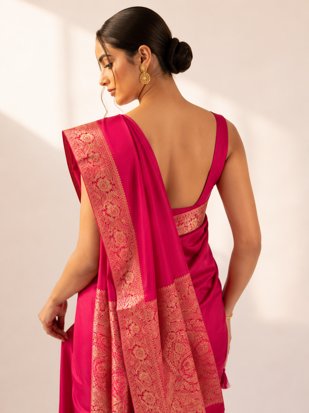 Plain Mashru Silk Saree