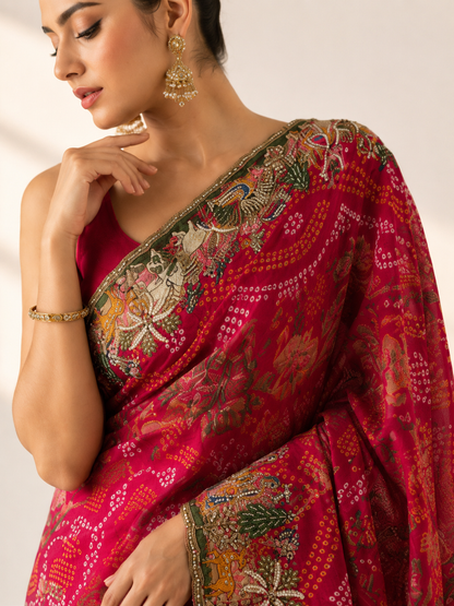 Georgette Kaddi Bandhani