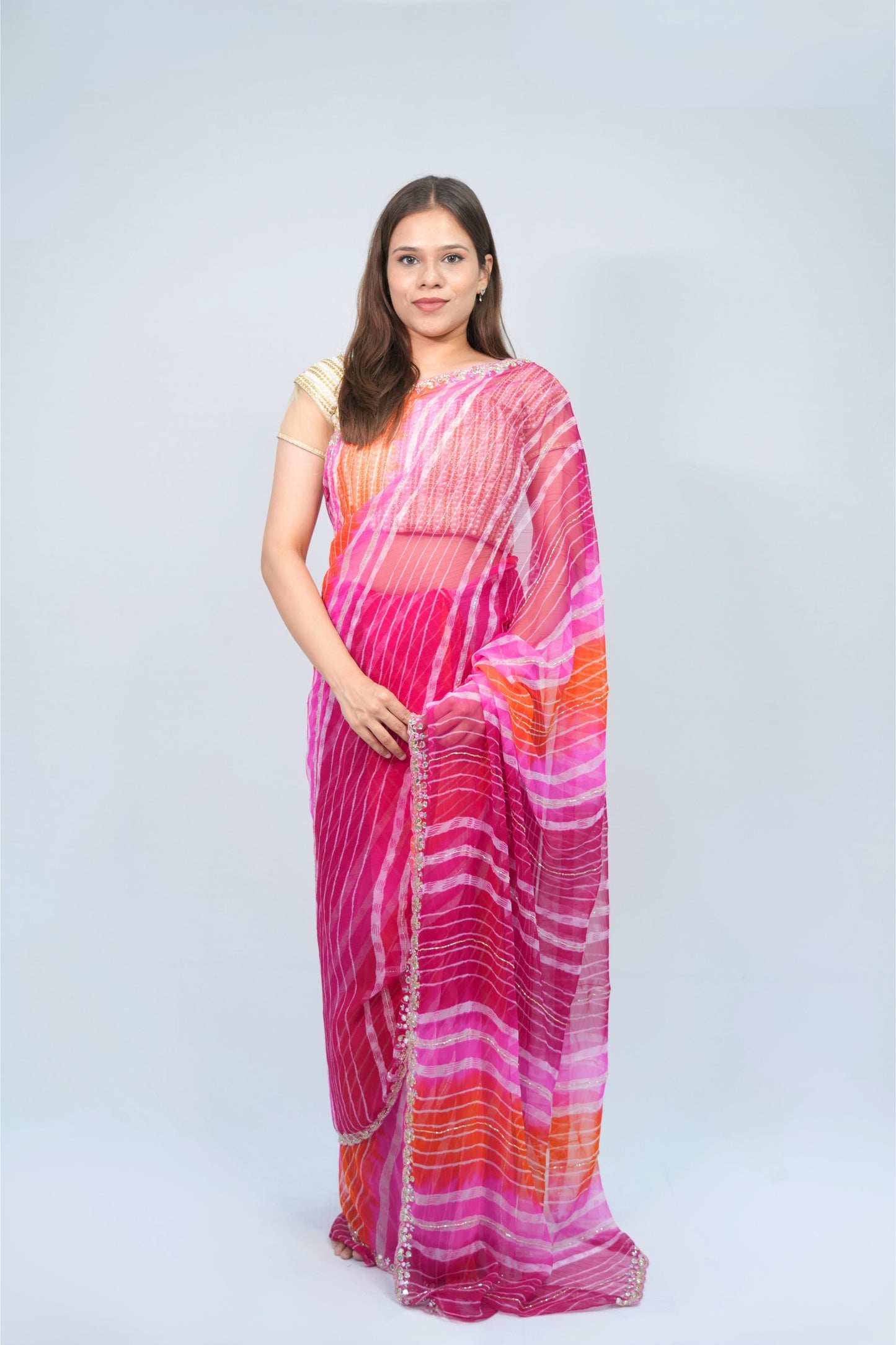 Chiffon Leheriya work