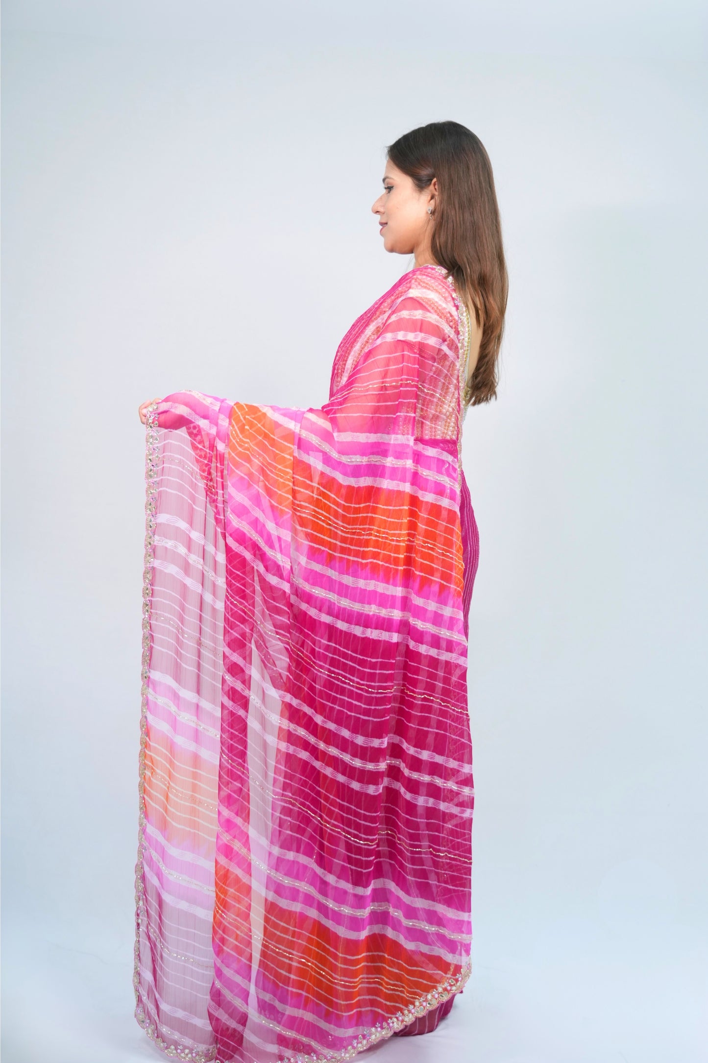Chiffon Leheriya work