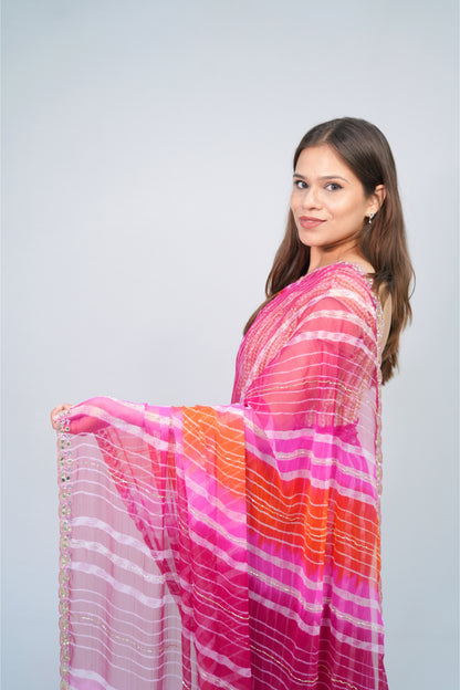 Chiffon Leheriya work