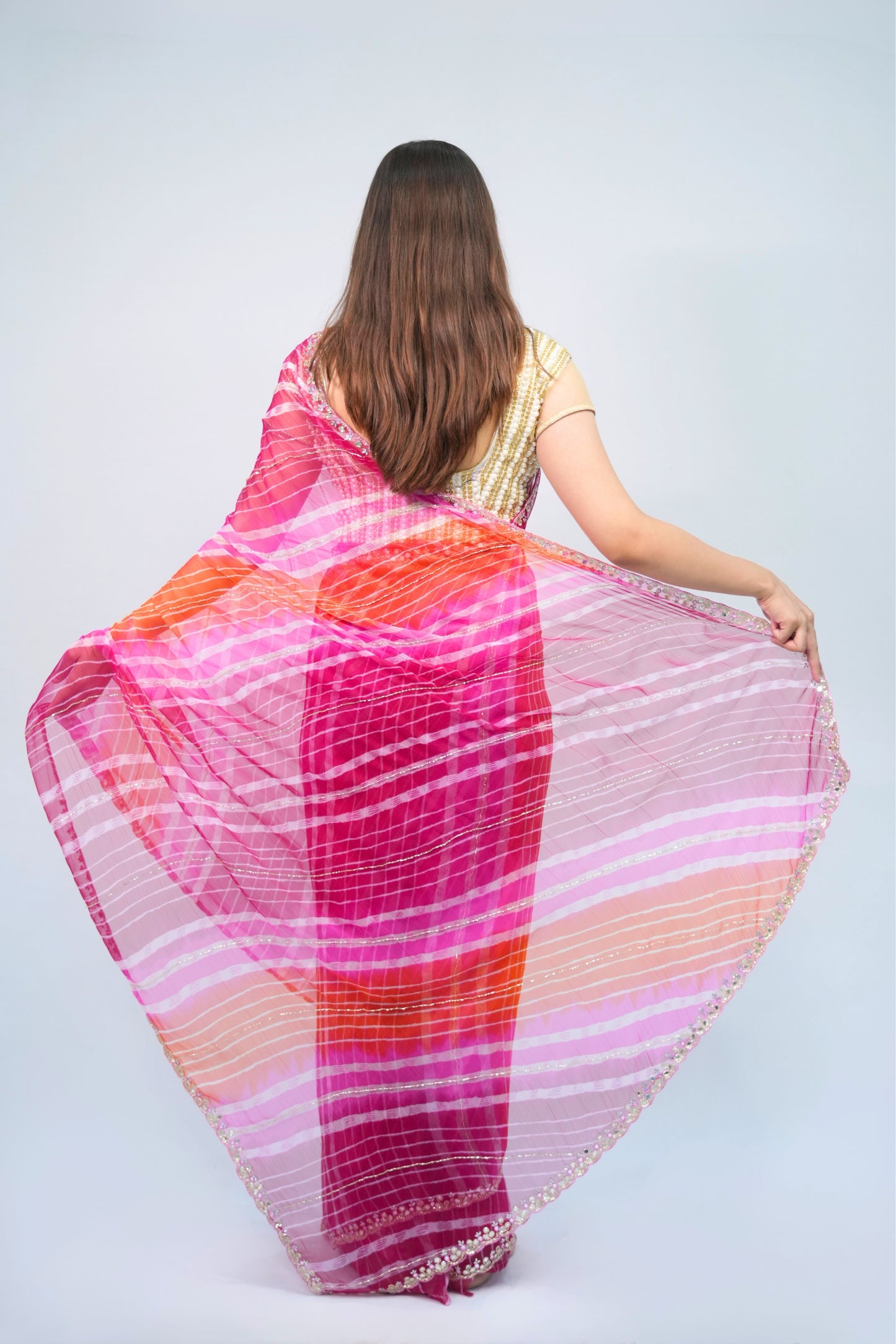 Chiffon Leheriya work