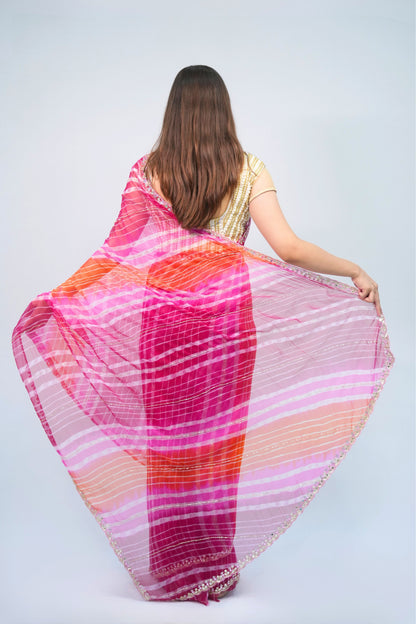 Chiffon Leheriya work