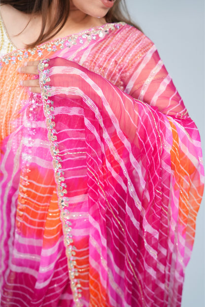 Chiffon Leheriya work