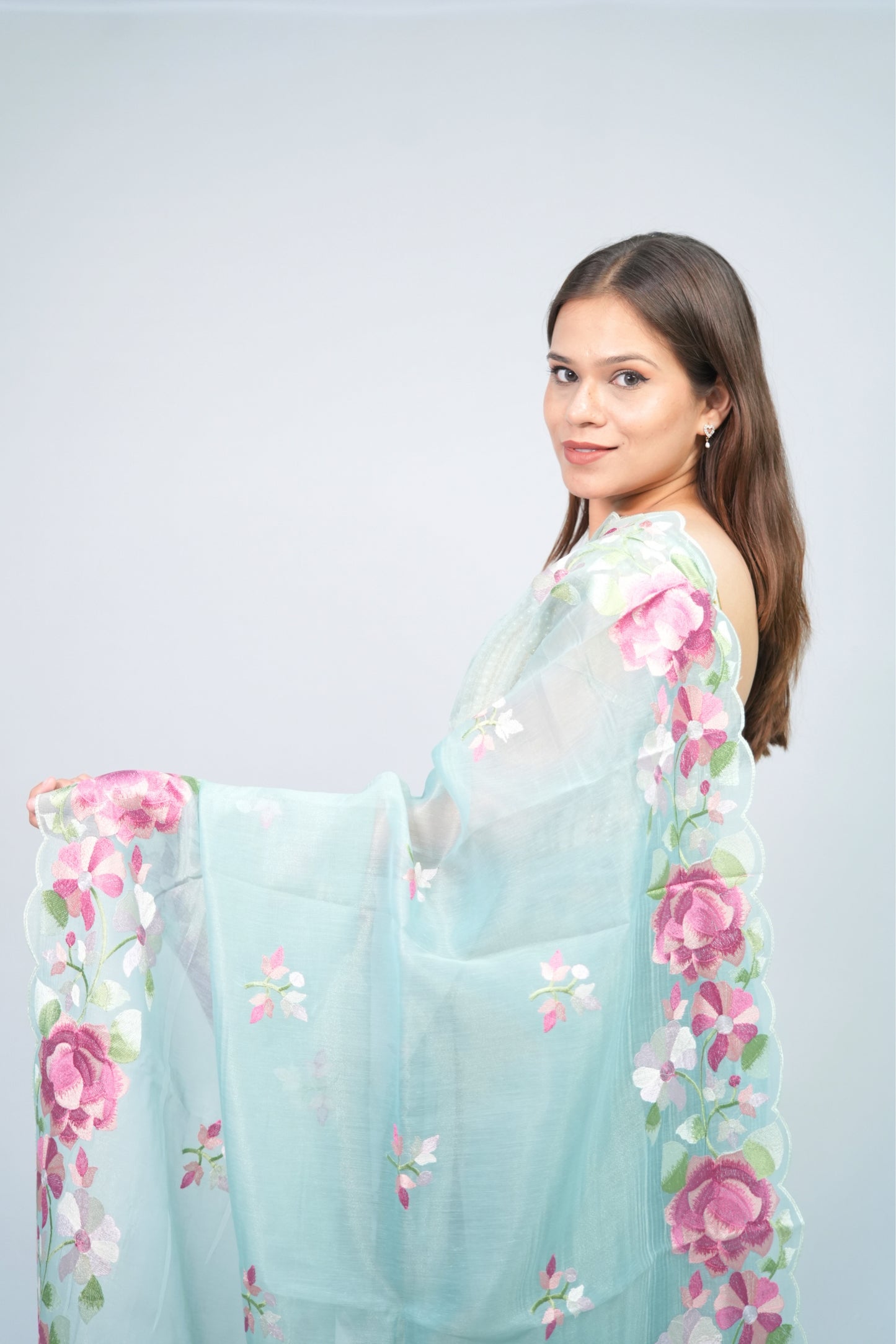 Linen Floral embroidery