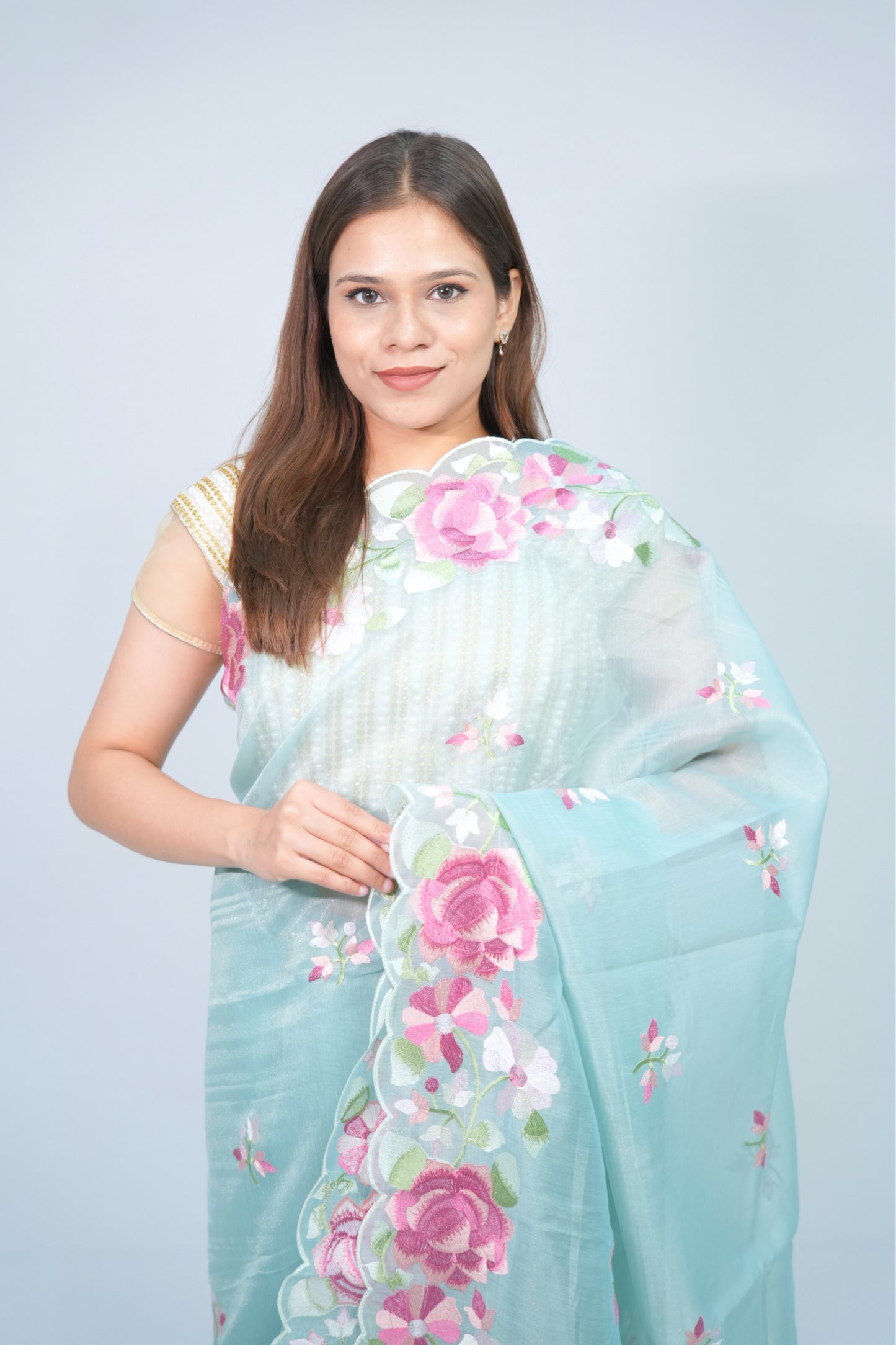 Linen Floral embroidery