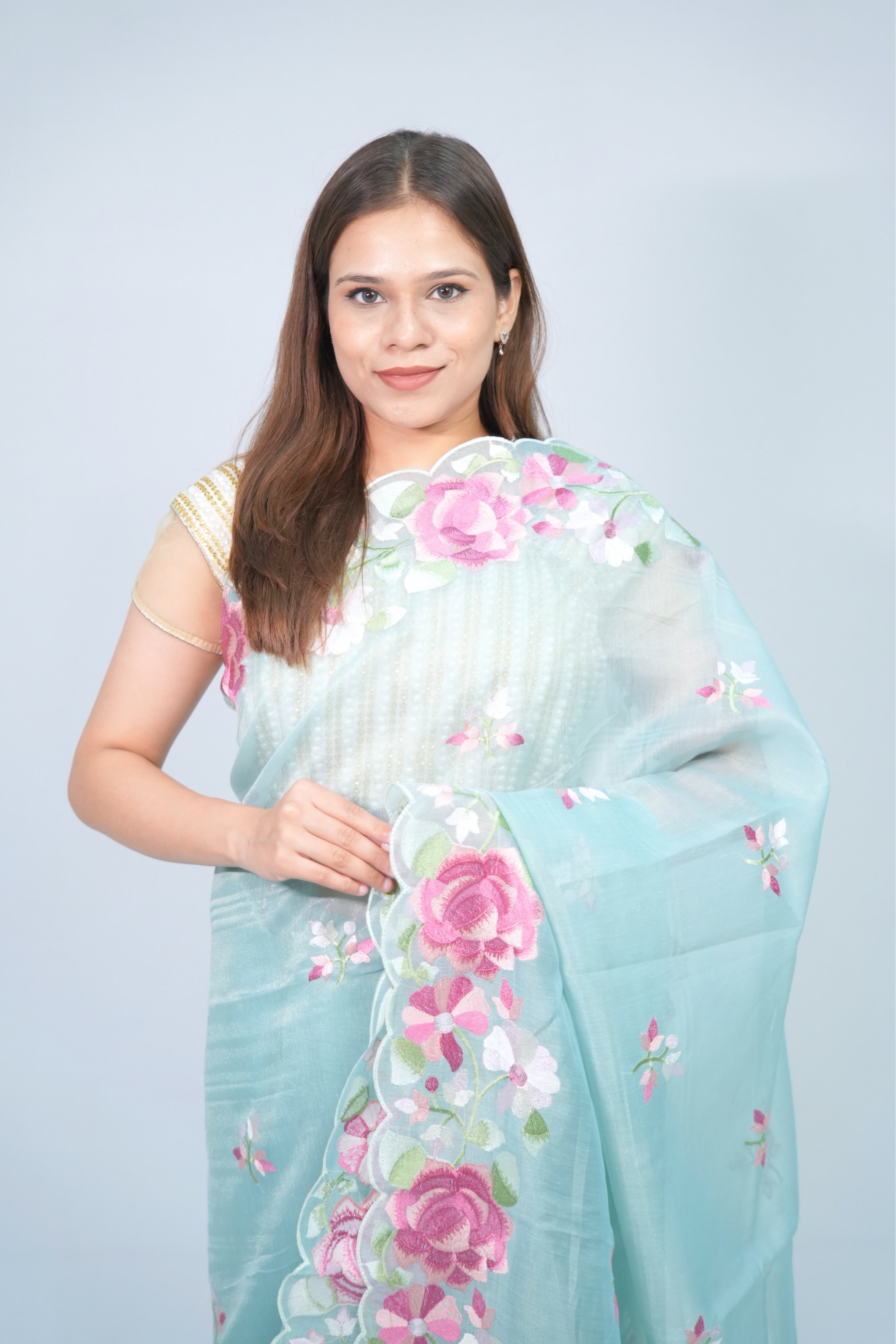 Linen Floral embroidery