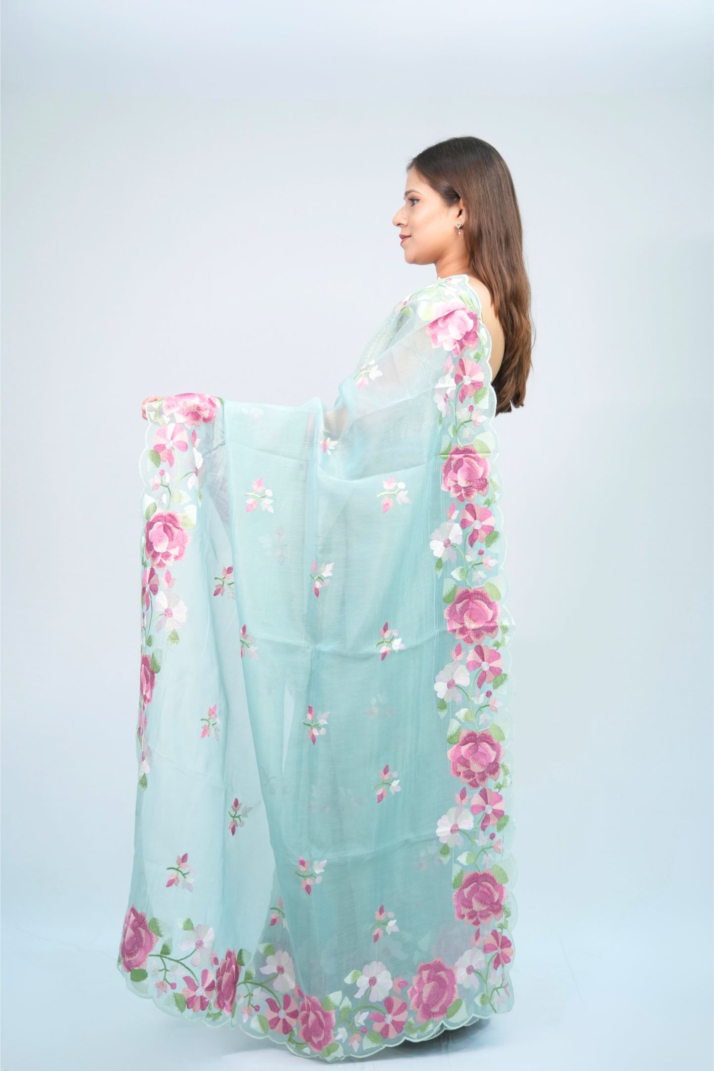 Linen Floral embroidery
