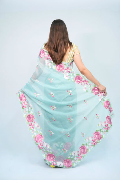 Linen Floral embroidery