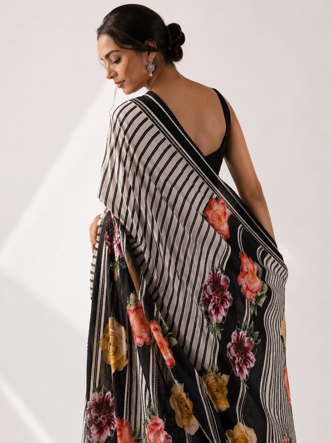Crepe Kantha Silk Saree