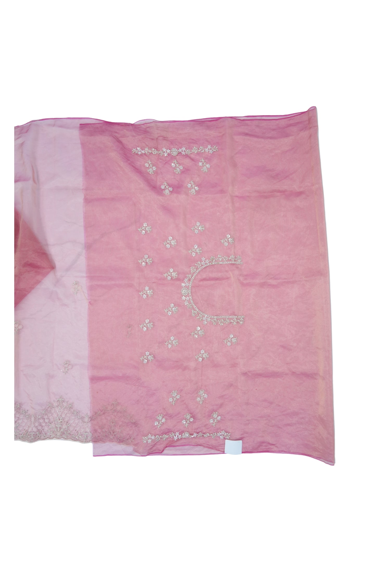 Tissue embroidery saree