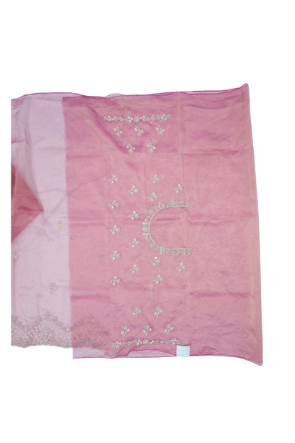 Tissue embroidery saree