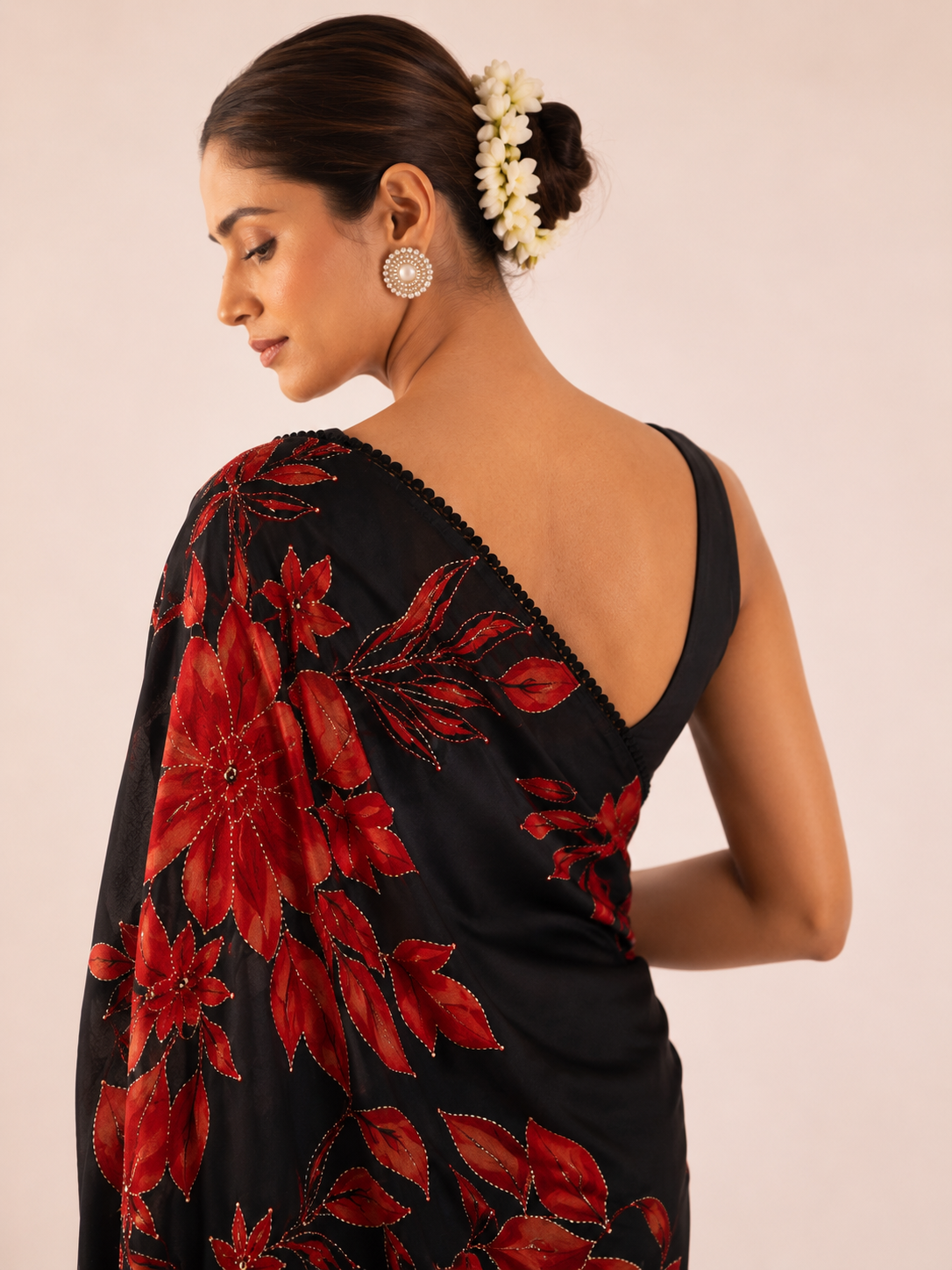 Crepe Kantha Silk Saree