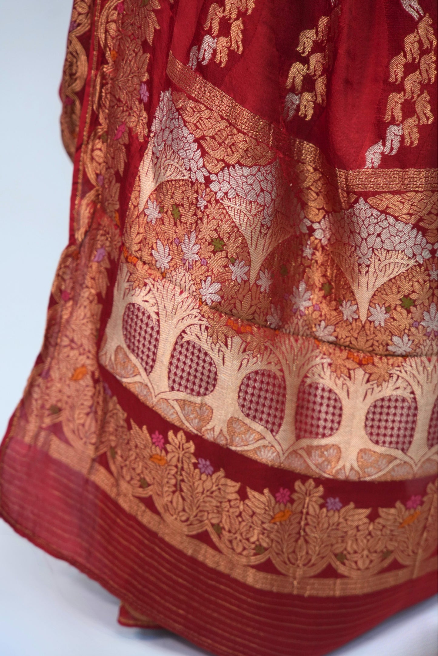 Mashru Silk Meenakari saree