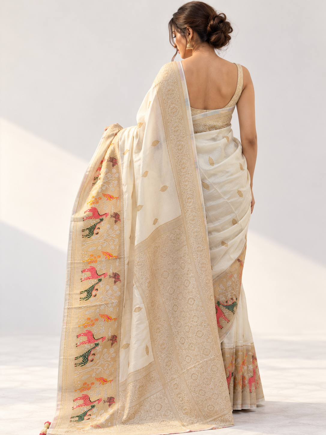 Ajrak Gota Modal Saree