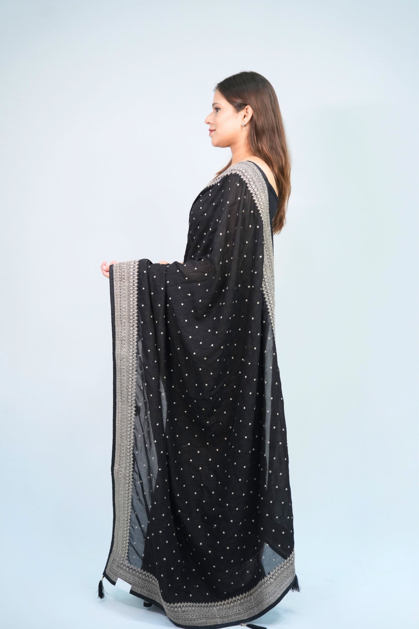 Vichitra Silk Pitai work