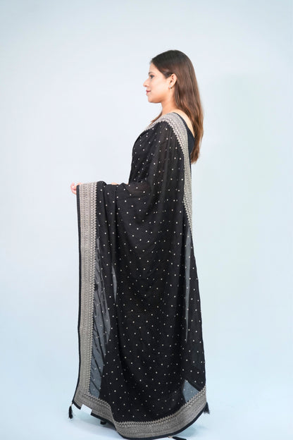 Vichitra Silk Pitai work