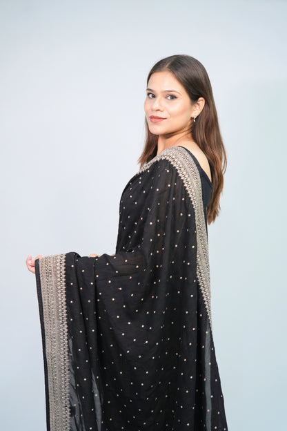 Vichitra Silk Pitai work
