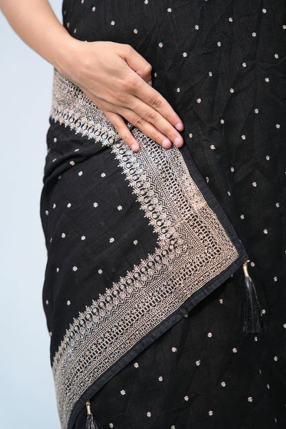 Vichitra Silk Pitai work