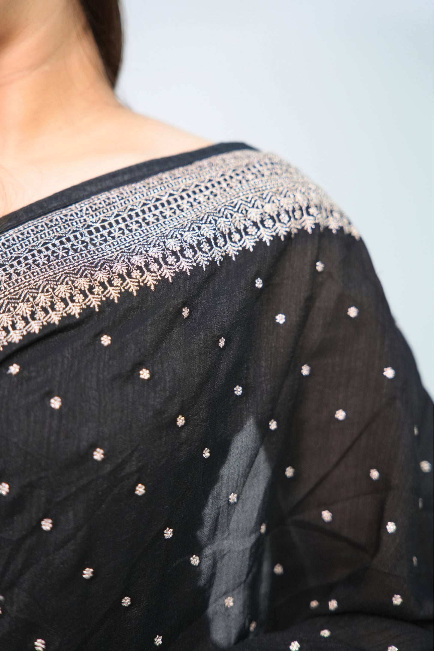 Vichitra Silk Pitai work