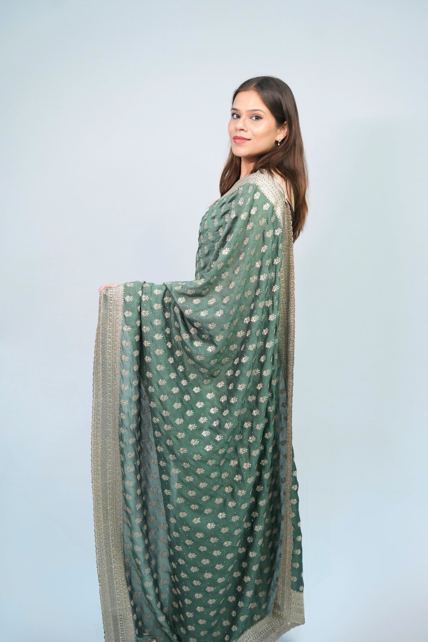 Vichitra Silk Pitai work